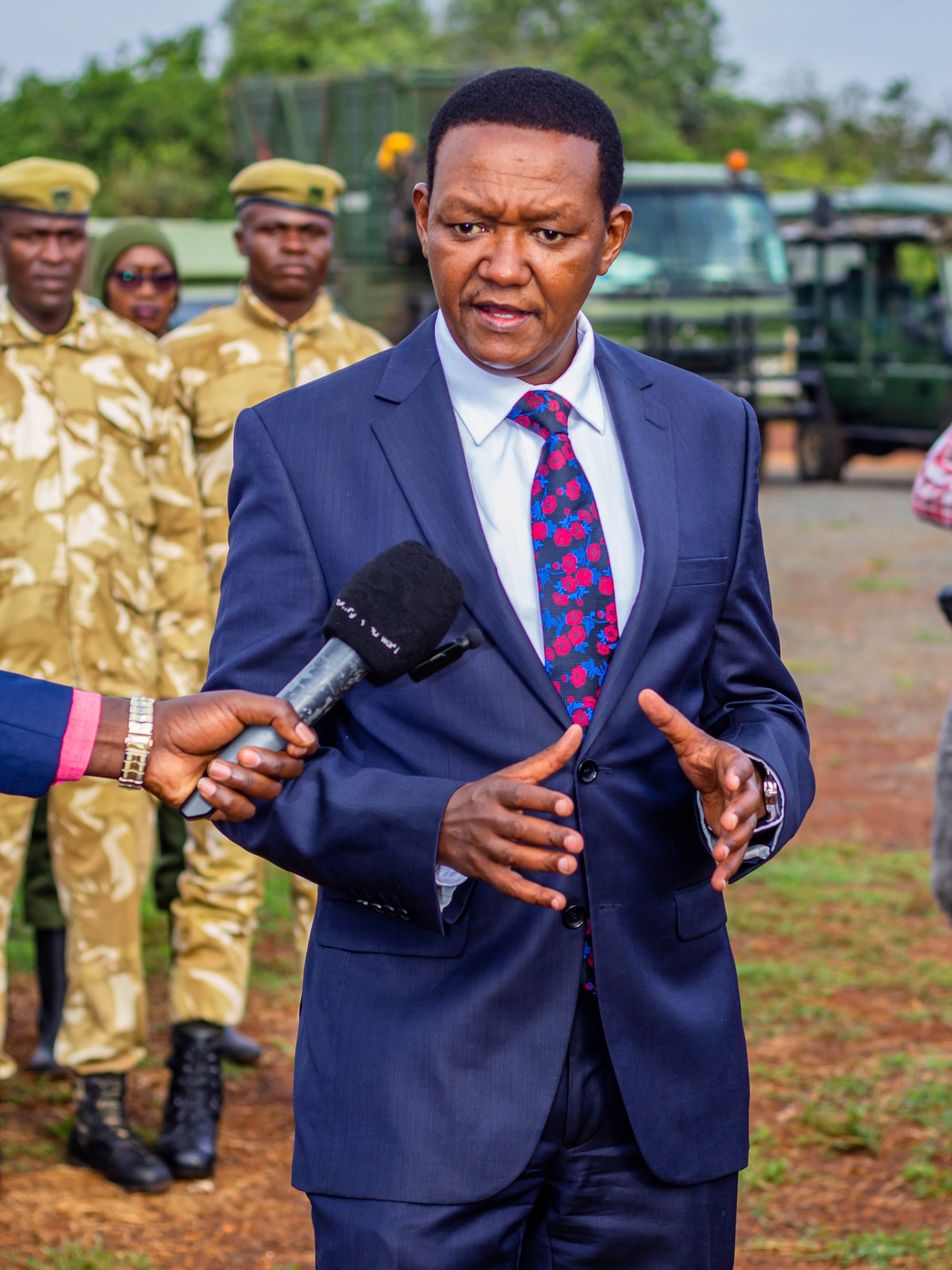 The Cabinet Secretary for Tourism and Wildlife, Dr. Alfred Mutua, addressing the gathering during the function.