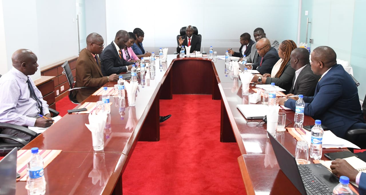 Meeting between Ministry of Tourism officers led by PS John Ololtuaa and officers from Homabay County led by Governor Gladys Wanga during a courtesy call at the office
