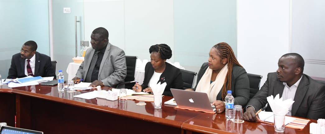 Ministry of Tourism officials during a meeting with Homabay County officials who paid a courtesy call to PS Ololtuaa