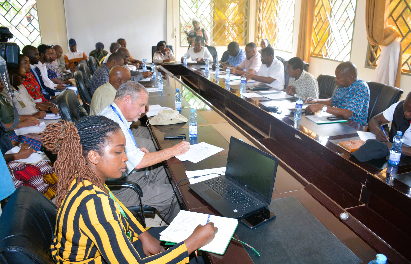 The Cabinet Secretary, Ministry of Tourism and Wildlife, Dr. Alfred Mutua; the Governor of Taita Taveta, H.E. Andrew Mwadime; senior Ministry and county officials, together with the Taita Taveta Stakeholders, during the stakeholders meetings.