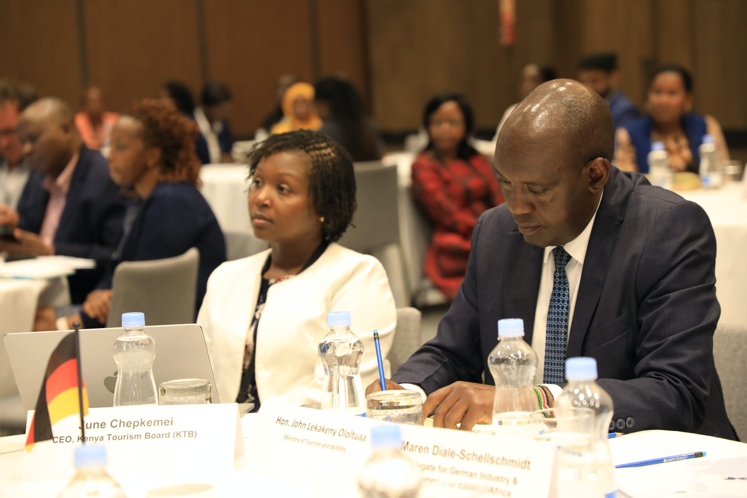PS Tourism John Ololtuaa with KTB CEO June Chepkemoi at the German Business Delegation Conference on Tourism